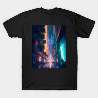 abstract city cyberpunk v2 T-Shirt